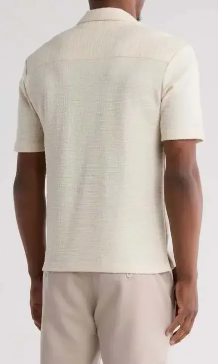 Denim & Flower Ricky Singh Textured Knit Short Sleeve Camp Shirt - Picture 2 of 5